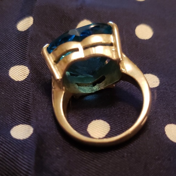 🎉HOST PICKVtg. Large heart blue topaz ring - Picture 4 of 8